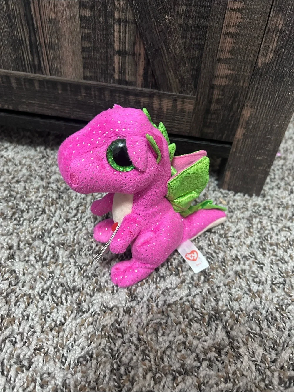 NWT Ty Plush Bundle Sloth and Dragon Pair - Gray & Bright Pink
